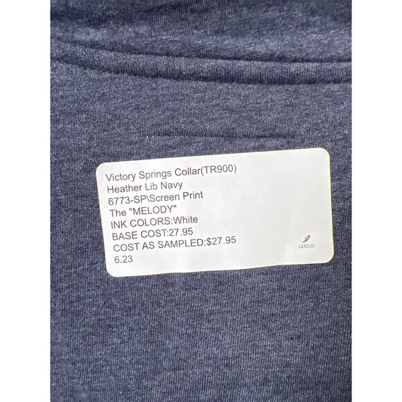 League 91 Moab Utah Collared Pullover Sweatshirt Womens Medium Heather Navy NEW - Picture 6 of 10
